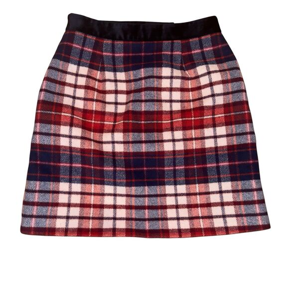 Deadstock Tommy Hilfiger Wool Skirt Plaid Red White Blue Pockets US2 UK4 Small - Picture 4 of 6